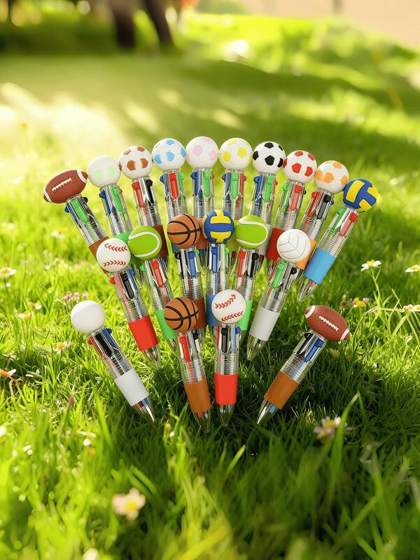 2 piezas/6 piezas/12 piezas Bolígrafos con forma de balón de fútbol, baloncesto, rugby de colores múltiples y lindos, bolígrafos de diario mini de dibujos animados de colores múltiples, diseño creativo para fans de deportes, niños y niñas, aprendizaje, dibujo, recompensas de vuelta a la escuela, regalos de cumpleaños, regalos de Navidad (algunos colores pueden ser aleatorios)