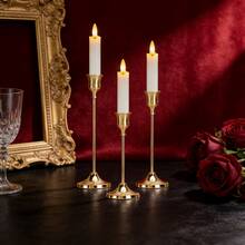 12个/6个/3个/1个铁质锥形烛台，装饰烛台 - 适用于婚礼、餐厅、派对、壁炉装饰，圆柱形烛台，适用于婚礼、家居装饰、节日派对、庆典装饰 - 金色 - 查看 14