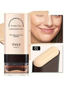 1pc Eraser Foundation Stick With Brush Coverage Moisturizing Even Skin Tone Face Concealer Long-Lasting Non-Oxidizing Makeup Face Beauty Makeup Cosmetics - 多色的 - 查看 11