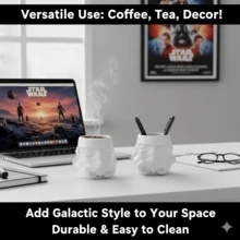 Star Wars And Stormtrooper 3D Mini Mug Set, 2 White Ceramic Coffee Cups, Valentine's Day Gift, New Year And Birthday Gift, Perfect Birthday Present (With Gift Box)