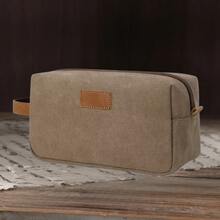 1pc Customized Men's Canvas Toiletry Bag, Large Capacity Handheld Travel Organizer, Men's PU Leather Cosmetic Bag, Can Be Engraved With Name/Letter, Men's Leather Accessories, Suitable For Business Trip, Commute, Gym, Groomsmen, Father's Day, Birthday, Anniversary, Valentine's Day, Gift For Husband, Dad, Son, Boyfriend, Bachelor, Christmas - Multicolor - View 13