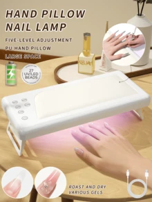 XEIJAYI 1个方形LED手枕美甲灯，快速美甲烘干机，指甲油固化UV灯，适用于手脚美甲沙龙（白色） - 白色 - 查看 2
