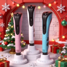 带液晶显示屏的3D打印笔，三档速度调节，1.75mm PLA耗材，专业DIY创意手工绘画，生日礼物 - 黑與白 - 查看 2