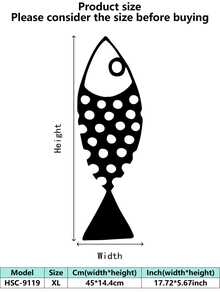 1 pieza (20-60cm), Decoración de pared de pez de metal estilizado, con diseños de peces de patrones negros detallados, en un estilo minimalista artístico, ideal para amantes de la decoración del hogar moderna, tema minimalista acuático - perfecto para Halloween/Navidad/Día del Niño, fiestas en el hogar/proyectos DIY/inauguraciones de casa, cocina/sala de estar/dormitorio/balcón, primavera/verano, colgante decorativo - Multicolor - Ver 42