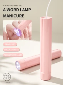 XEIJAYI 粉色 [不含電池] 便攜式美甲 LED 燈筆迷你美甲燈，適用於假指甲烘乾燈，白色單指烘乾機，適用於指甲、腳趾甲、凝膠指甲油 LED 燈 - 粉色 - 查看 4