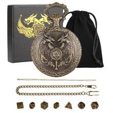3pcs Dragon Pattern Metal Mini Polyhedral Dice Set With Watch Box - Perfect For (D&D) Tabletop RPG, (MTG), Personalized Christmas Gift For Boyfriend, Creative Gifts For Men, Teens - Multicolor - View 16