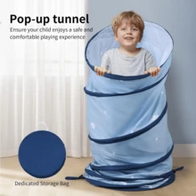 SweHouse Baby Crawl Tunnel For Toddlers 1-3, Kids Play Tunnel For Indoor Outdoor Games, Children's Activity Obstacle Course, Developmental Toy Gift For Boys Girls, Pet Training Tunnel - Blue - View 6