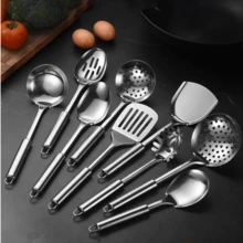 5pcs Stainless Steel Kitchen Utensil Set, Spatula, Ladle, Soup Spoon, Rice Spoon, Frying Spatula - Multicolor - View 12