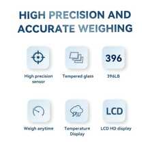 180kg Digital Bathroom Scale With LCD Display And Tempered Glass Platform, Electronic Body Weight Scale, White/Silver - Multicolor - View 9