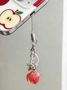 合金可爱苹果元素原创设计春季新品，小巧精致，创意仿真苹果，手机链可爱小众包包相机挂件钥匙扣，手机挂绳，手机饰品，耳机盒饰品，包包饰品，小吊坠春季礼物派对 - 紅色 - 查看 10