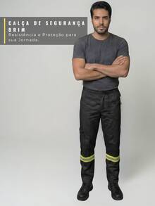 Kit Of 2 Reflective Striped Denim Pants In Various Colors With Pockets - Work Uniform - 黑色 - 查看 2