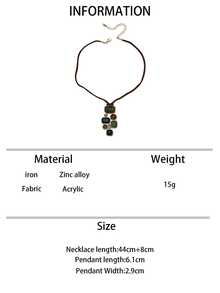 1 件复古波西米亚几何线条设计吊坠项链，适合所有季节度假佩戴