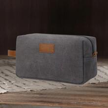 1pc Customized Men's Canvas Toiletry Bag, Large Capacity Handheld Travel Organizer, Men's PU Leather Cosmetic Bag, Can Be Engraved With Name/Letter, Men's Leather Accessories, Suitable For Business Trip, Commute, Gym, Groomsmen, Father's Day, Birthday, Anniversary, Valentine's Day, Gift For Husband, Dad, Son, Boyfriend, Bachelor, Christmas - Multicolor - View 20