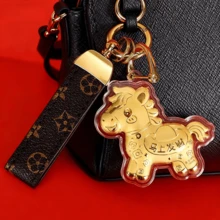 1pc Chinese New Year Horse Theme Keychain/Phone Strap/Bag Charm, Designs Include "Overnight Wealth", "Instant Riches", "Immediate Prosperity"; Keychain, New Year Gift, Gift For Relatives, Close Friends, And Back To School - Multicolor - View 6