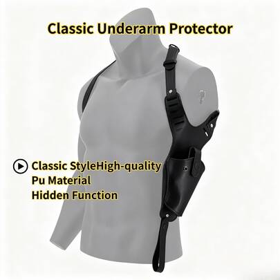 Concealed Tactical Hunting Underarm Holster, Made Of Genuine Leather, Suitable For Various Gun Types, Essential For Holster Enthusiasts And Role-Playing Game Players