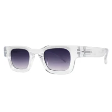 Premium Men's And Women's Square Retro Modern Sunglasses With Comfortable Spring-Loaded Temples And Cosmetic Lenses With UV400 Protection. - Crystal - View 2