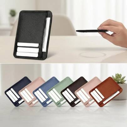 Ví da PU nữ có khóa kéo đựng tiền xu, móc chìa khóa mini, nhiều ngăn đựng thẻ, đựng thẻ tín dụng, 1 ngăn khóa kéo với 5 khe đựng thẻ, thiết kế ngăn đựng thẻ rộng hơn.