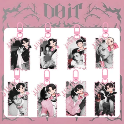 Straykid/Kpop/STAY/Skz Keychain, DOIT Keychain, Pink Door Keychain, Double-Sided Acrylic Keychain, Bag Charm, Water Bottle Charm, Party Favors, Christmas Gifts, Birthday Gifts