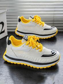 Retro Outdoor Sports Shoes With Comfortable Breathable Memory System, Molded PU Cushioning Base, Inheriting Classic Design Aesthetics - 黃色 - 查看 2