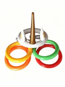 4/2/1set-Unicorn Party Games, Inflatable Ring Toss Game Set Unicorn And Toss Rings, Party Game Favors Party Decoration Adult Team Game,Teamwork Activities, 2026 Happy New Year Party Packs