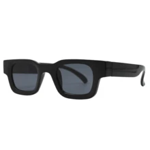 Premium Men's And Women's Square Retro Modern Sunglasses With Comfortable Spring-Loaded Temples And Cosmetic Lenses With UV400 Protection. - màu đen - Xem 2