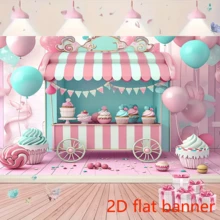 Phông nền trang trí 2D phẳng cho tiệc sinh nhật tại cửa hàng kẹo - Nền hồng, kẹo mút ngon, cờ kem, bóng bay, phông nền chụp ảnh ngày Quốc khánh, đồ dùng tráng miệng trên bàn, biểu ngữ trang trí, phông nền studio chụp ảnh, vật dụng trang trí, đồ dùng tiệc tùng, đồ dùng sinh nhật, đồ trang trí. - 1 - Xem 4