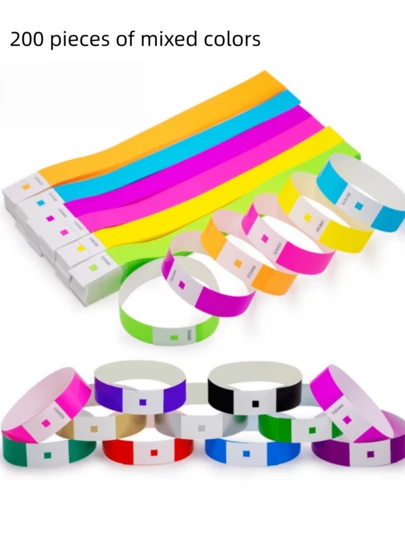100/500/1000 stuks papieren polsbandjes, waterdichte glow-in-the-dark polsbandjes, verstelbare polsbandjes, geschikt voor concerten, feesten, pretparken, festivals, kerst- en Halloween-evenementen, glow-in-the-dark polsbandjes in gemengde kleuren (zonder code, met code, met sterren, VIP-mix)