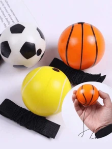 Wrist Bounce Ball With Cord Portable Bouncing Hand Balls Women And Men Wrist-Strap Resistance Ball Hand Exerciser Suitable For Outdoor Sports Fitness Hand Rehabilitation Hand-Eye Exercise Parties Play Events Perfect For Gifts Stress Balls For Adults Workout Equipment Outdoor Sports Accessories - Multicolor - View 8