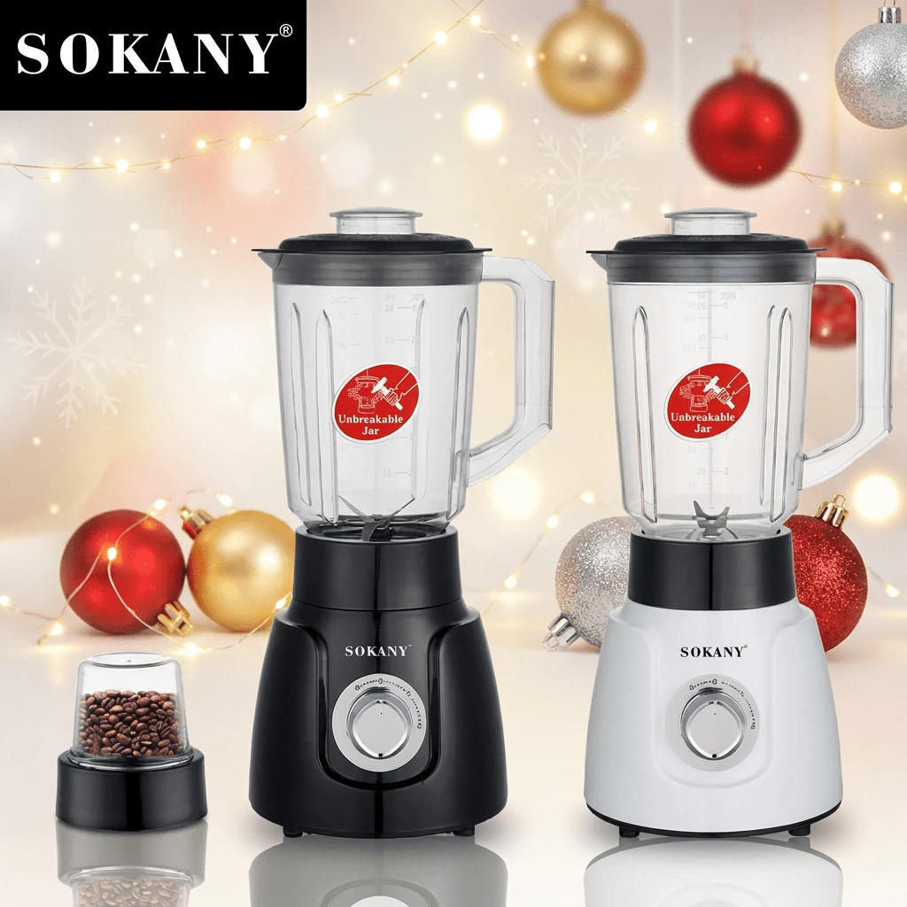 Máy xay sinh tố cá nhân SOKANY 185 1 chiếc, máy xay đa năng, máy nghiền thực phẩm, máy ép trái cây, công nghệ xung nhịp, thích hợp để xay, trộn, làm sinh tố và nghiền đá. - Phích cắm loại C của EU (220-240V) - Xem 1