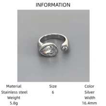 VKHK 1pc Luxury 18K Gold Plated Stainless Steel Sparkling Zirconia Water Drop Decor Single Ring, Suitable For Women Wedding Wear & Gift - Diamond Ring - View 9