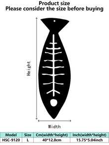 1 pieza (20-60cm), Decoración de pared de pez de metal estilizado, con diseños de peces de patrones negros detallados, en un estilo minimalista artístico, ideal para amantes de la decoración del hogar moderna, tema minimalista acuático - perfecto para Halloween/Navidad/Día del Niño, fiestas en el hogar/proyectos DIY/inauguraciones de casa, cocina/sala de estar/dormitorio/balcón, primavera/verano, colgante decorativo - Multicolor - Ver 23