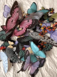 108pcs/Set Colorful 3D PVC Butterfly Decorative Stickers, Suitable For Packaging, Decoration, Selfie, Live Streaming Background, DIY Jewelry Hanging Decor. Wall Decor For Bedroom, Living Room, Home, Dining Room, Hotel, Wedding, Holiday Gifts, Birthday, Graduation, Personal Stickers, School Decor, Dorm Decor, Home Decor, Room Decor, School Supplies - Multicolor - View 7