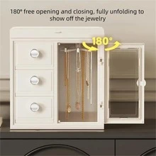 High Quality 3-Drawer Jewelry Storage Box Cabinet With Multiple Compartments, Suitable For Necklaces, Earrings, Rings - Jewelry Storage And Organizing Boxes, Necklace Display Boxes, Jewelry Boxes - Simple - View 6