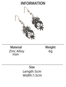 1 Pasang Anting Rumbai Kreatif Bergaya Bohemian Vintage dengan Desain Burung Hantu Berongga untuk Wanita, Cocok Sebagai Hadiah Liburan - anting-anting - View 11