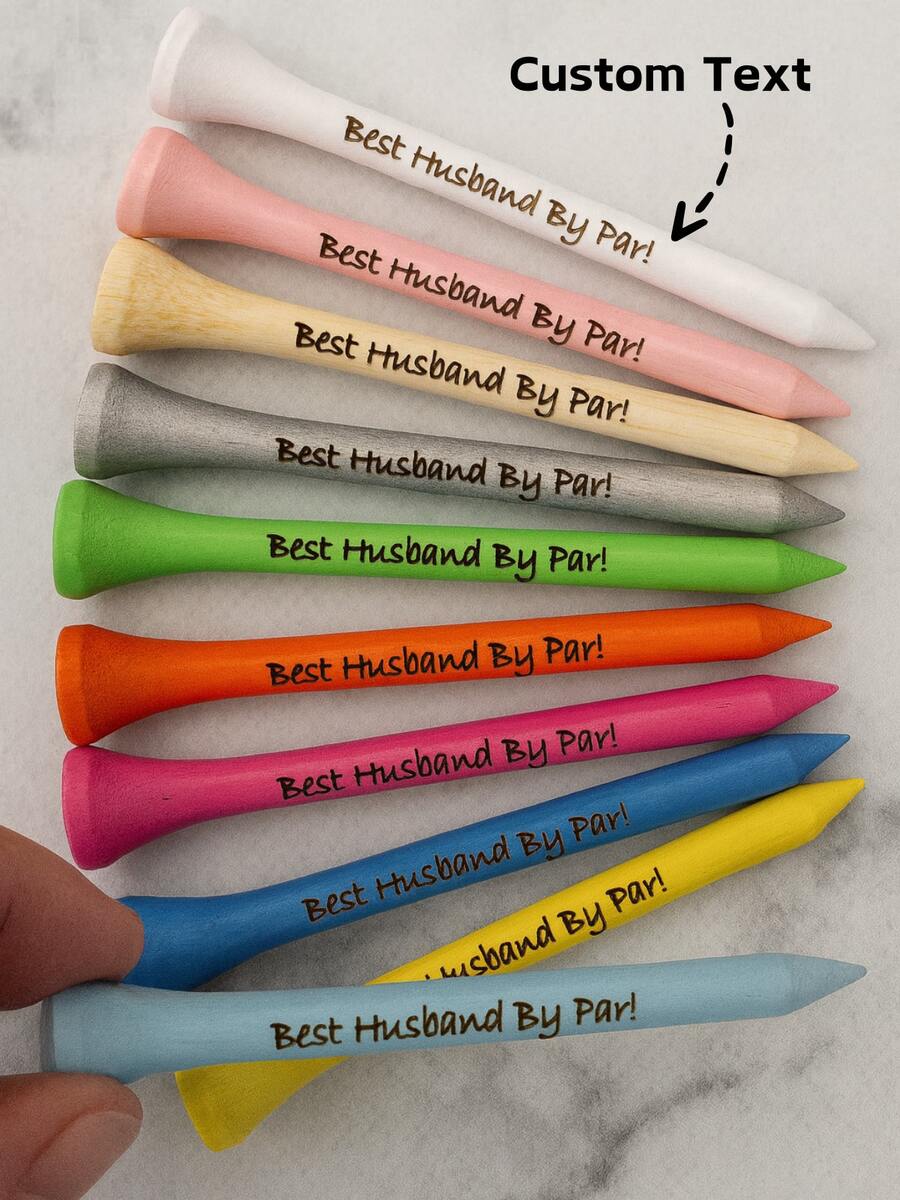 1/10 Stücke personalisierte Golftees, 4,2cm/5,4cm/7,0cm/8,3cm farbige Golftees, personalisiertes Golfgeschenk, Golfgeschenk für Ihn, Golfgeschenk für Sie, Golfgeschenk für Papa, Golfgeschenk für Mama - Verschiedenfarbig - Übersicht 1