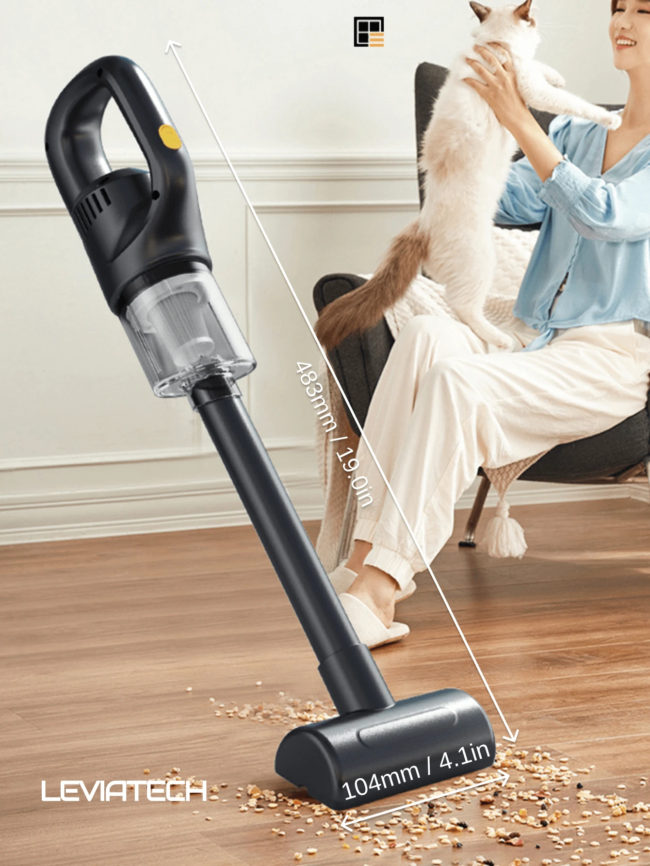 1 Pc Cordless Handheld Vacuum Cleaner, 6kPa Cyclonic Suction Wireless Car Vacuum Cleaner, Rechargeable High Power Vacuum Cleaner For Car/Office/Home - XC-109 - View 1