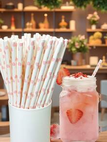 Reusable Straws For Party, Family Gathering, Outdoor Camping And Beach Dinner, Suitable For Beverages, Milk, Soda, Party, Whiskey, Wedding Celebration, Cocktail, Tea, Hot Chocolate, Cold And Hot Cups, Travel Mugs, Applicable For Halloween, Christmas, Valentine's Day Party, Valentine's Day Gift - Multicolor - View 11