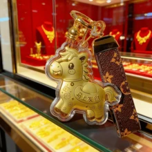 1pc Horse Shaped "Get Rich Overnight" Keychain - New Year/Back To School Gift, For Family And Friends; Lucky Horse Keychain/Phone Strap/Bag Charm - New Year Gift, For Relatives And Friends; Horse Theme Lucky Keychain | New Year/Back To School Gift, For Loved Ones - Multicolor - View 2