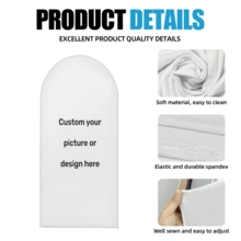 定制弹性拱门罩，个性化照片拱门套装，定制涤纶弹性婚礼单身派对拱门套装，定制拱门背景罩，适用于圆形顶部背景框，生日派对，主题派对，婚礼拱门背景罩，多种尺寸可选，永恒之爱 - 彩色 - 查看 5