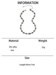 1pc Vintage Boho Style Spiral Floral Creative Simple Fashionable Versatile Women's Chain Necklace - Necklace - View 13