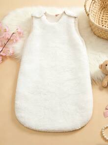1件装 Oeko-Tex 认证保暖婴儿睡袋，无袖毛绒冬季婴儿睡袋