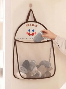 1/2pcs Hanging Mesh Laundry Bag, Breathable Washable Polyester Material, Can Store Underwear & Socks, Wall-Mounted Storage Basket, Suitable For Bathroom, Bedroom, Dorm, Space-Saving - Multicolor - View 2