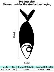 1 pieza (20-60cm), Decoración de pared de pez de metal estilizado, con diseños de peces de patrones negros detallados, en un estilo minimalista artístico, ideal para amantes de la decoración del hogar moderna, tema minimalista acuático - perfecto para Halloween/Navidad/Día del Niño, fiestas en el hogar/proyectos DIY/inauguraciones de casa, cocina/sala de estar/dormitorio/balcón, primavera/verano, colgante decorativo - Multicolor - Ver 17