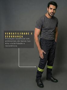 Kit Of 2 Reflective Striped Denim Pants In Various Colors With Pockets - Work Uniform - 黑色 - 查看 7