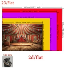 1件马戏团帐篷横幅，复古马戏团主题派对装饰，红白条纹，适用于生日、婚礼、嘉年华等场合，嘉年华装饰用品，含拍照背景装饰 - 彩色 - 查看 2