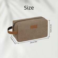 1pc Customized Men's Canvas Toiletry Bag, Large Capacity Handheld Travel Organizer, Men's PU Leather Cosmetic Bag, Can Be Engraved With Name/Letter, Men's Leather Accessories, Suitable For Business Trip, Commute, Gym, Groomsmen, Father's Day, Birthday, Anniversary, Valentine's Day, Gift For Husband, Dad, Son, Boyfriend, Bachelor, Christmas - Multicolor - View 6