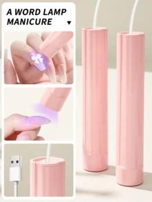 XEIJAYI 粉色 [不含電池] 便攜式美甲 LED 燈筆迷你美甲燈，適用於假指甲烘乾燈，白色單指烘乾機，適用於指甲、腳趾甲、凝膠指甲油 LED 燈 - 粉色 - 查看 3