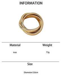 Twist Design Cuff Bangle - Yellow Gold - View 7