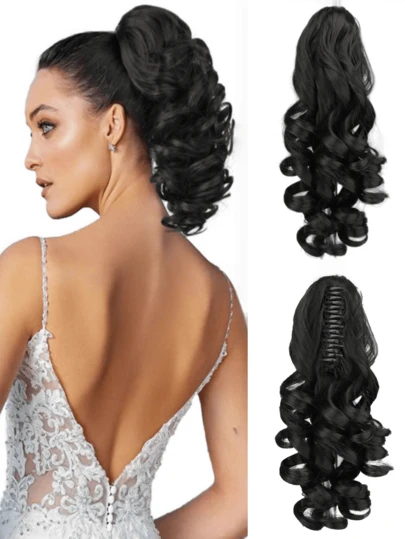 12-Inch Short Curly Ponytail Hair Extension, Heat Resistant Synthetic Ponytail Hair Clip-On Accessory, Suitable For Women And Girls Daily Use