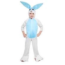LA CASA ENCANTADA Disfraz De Primavera Conejo Blanco Con Azul Mameluco Unisex Niño - Celeste - Ver 1